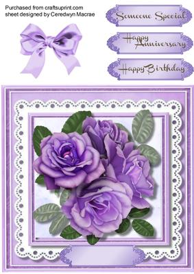 Stunning Lilac Roses on Lace