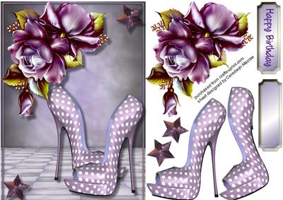 Lovely Polka Dot Shoes and Lilac Roses 