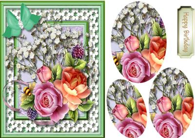 Lovely Roses on Daisy Lace ,pyramid