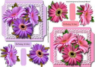 2 Flower Topper in Pink and Cerise 