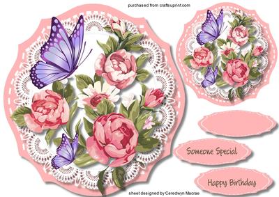 Beautiful Roses and Lilac Butterflys 