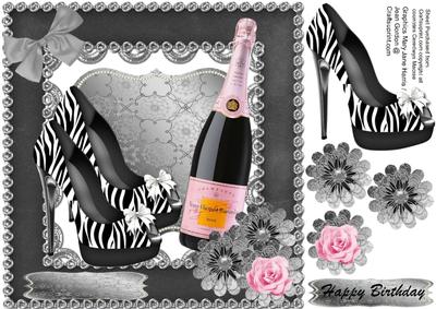 Locely Zebra Shoes and Champagne