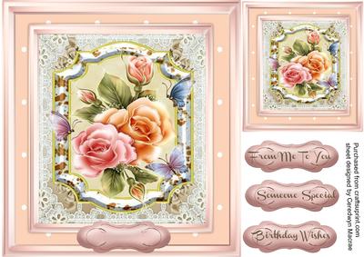 Lovely Roses in a Ornate Frame