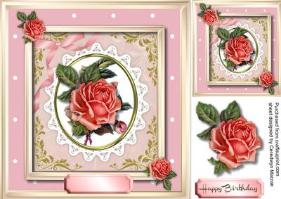 Lovely Roses on a Round Lace Frame 