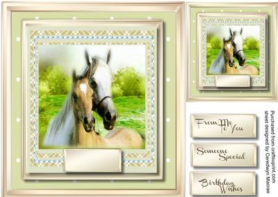Beautiful Horses Ina Gold Frame 
