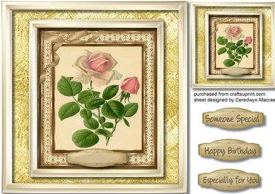 Lovely Rose in a Gold Frame 