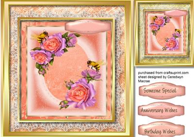 Beautiful Roses and Bumble Bees 