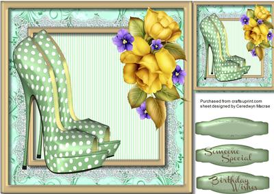 Lovely Polka Dot Shoes and Yellow Roses