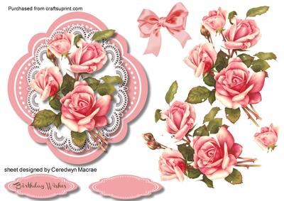 Beautiful Roses on a Quatrefoil Frame 