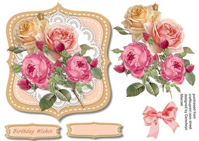 Beautiful Roses on Lace