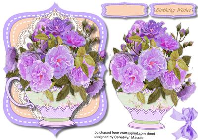 Lovely Cup of Lilac Roses