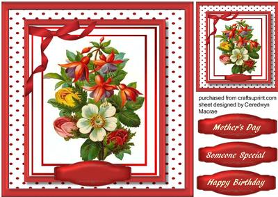 Lovely Flowers in a Red Frame 