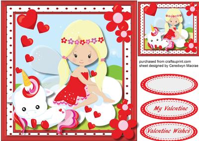 Lovely Valentine Unicorn and Fairy