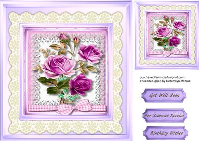 Lovely Lilac Roses on Lace