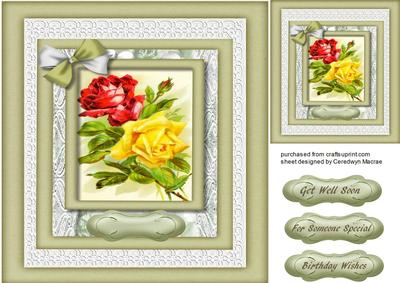 Lovely Flowers on a Sage Gren Frame 