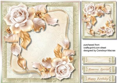Beautiful Golden Rose on a Bracket Frame