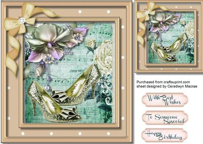 Lovely Sage Glitter Shoes on Sheet Music 