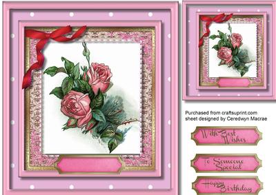 Beautiful Roses in a Pink Frame 