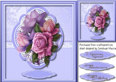 Lovely Beeloop Roses in a Quadrefoil Frame