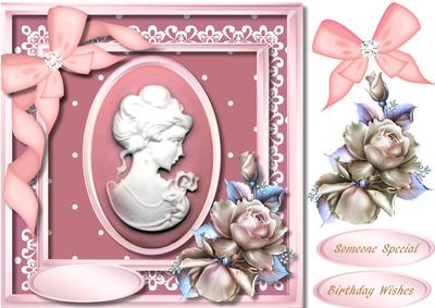 Stunning Cameo with Pink Porcelone Roses