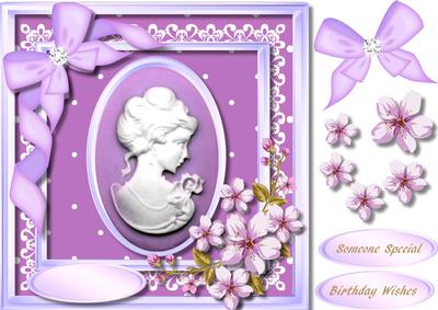 Stunning Cameo with Lilac Flowers