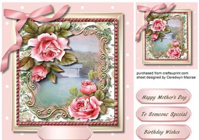 Beautiful Scene and Pink Roses 