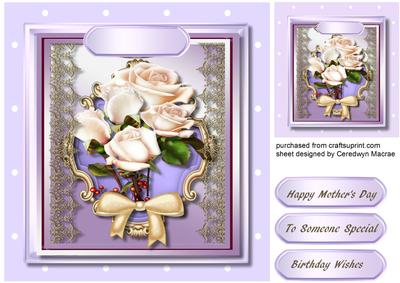 Beautiful White Roses in a Gold Frame 