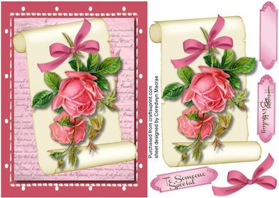 Beautiful Salmon Pink Rose Ona Scoll