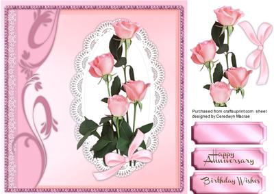 Beautiful Roses in a Swirl Frame 