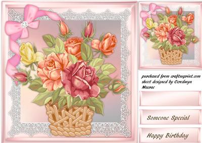 Beautiful Basket of Mixed Roses 