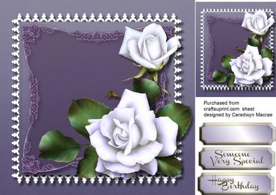 Beautful White Roses on a Elegant Mat 