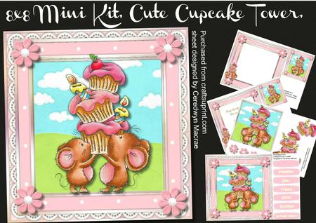 8x8 Mini Kit, Cute Cupcake Tower