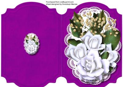 Print, Cut, and Fold, Beautiful White Roses 