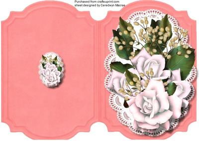Print, Cut, and Fold, Beautiful Soft Pink Roses 