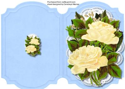 Print, Cut and Fold, Lovely Cream Roses
