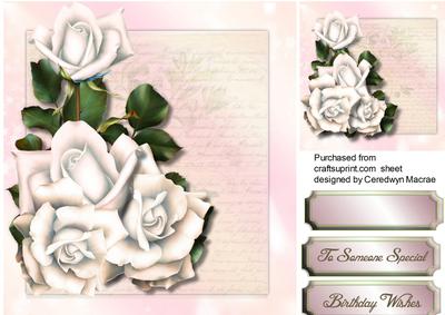 Beautiful Champagne Rose on a Script Mat