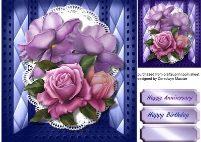 Lovely Beeloop Roses on Scalloped Lace 