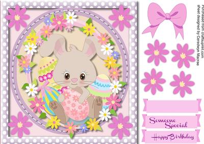 Cute Rabbit in the Flowers 