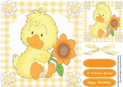 Little Duck with His Sunflower