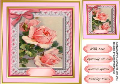 Beautiful Roses on Lace 