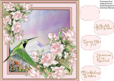 Lovely Hunning Bird and Alpine Meadows 