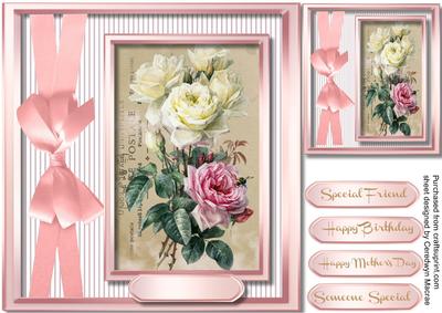 Lovely Vintage Roses on a Postcard