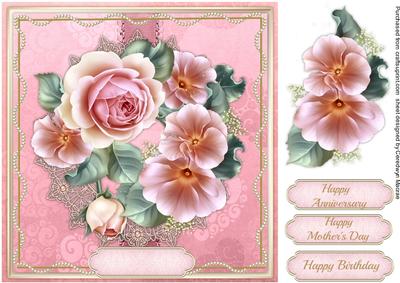 Beautiful Roses in a Twisted Pearl Frame 