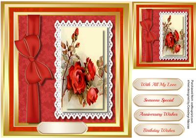 Beautiful Red Roses in a Gold Frame 