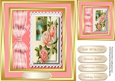 Lovely Roses in a Gold Frame 