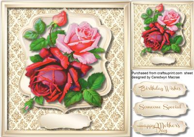 Lovely Roses in a Bracket Frame