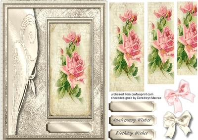 Lovely Pink Roses in a Silver Frame 