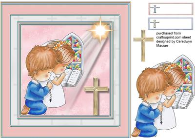 Beautiful Girl and Boys Baptisaum or Confirmation Card