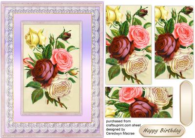 Beautiful Mmixed Roses on a Lace Frame ,pyramid
