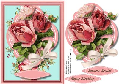 Lovely Roses on a Quadrefoil Mat